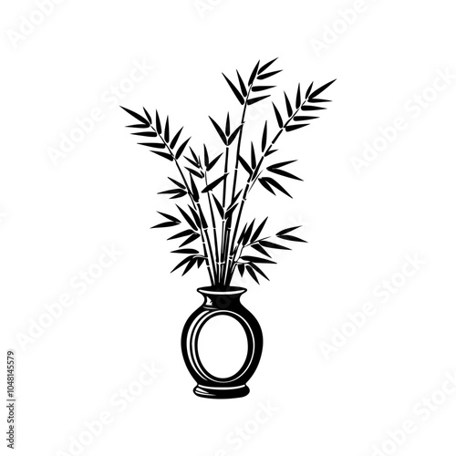 Bamboo plant in a decorative pot