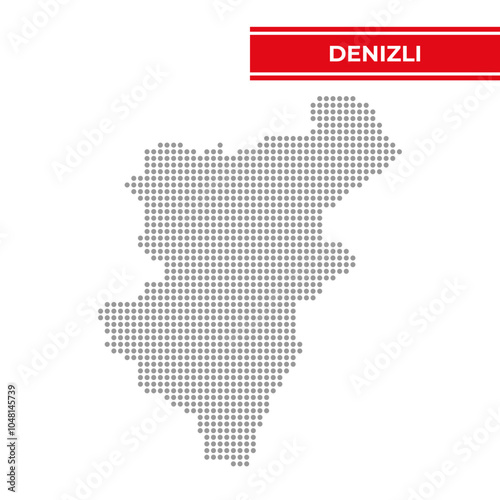 Dotted map of Denizli is a province of Turkiye