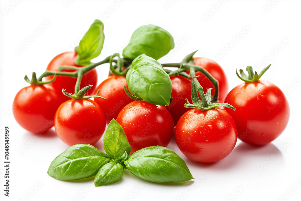 Fresh cherry tomatoes isolated on white background. Fresh cherry tomatoes isolated on white background.