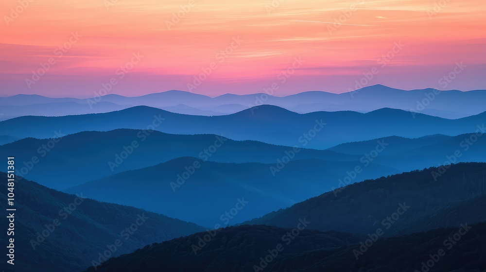 Sunset Over Dusty Mountain Range Sunset Over Dusty Mountain Range
