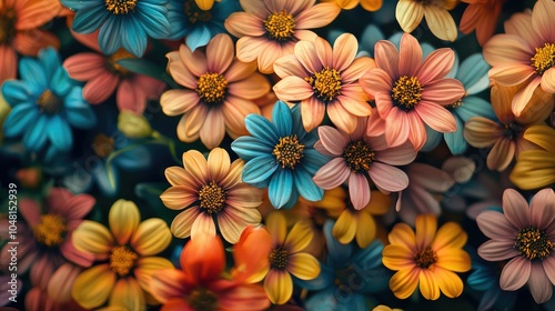Colorful Wildflowers in Close-Up View