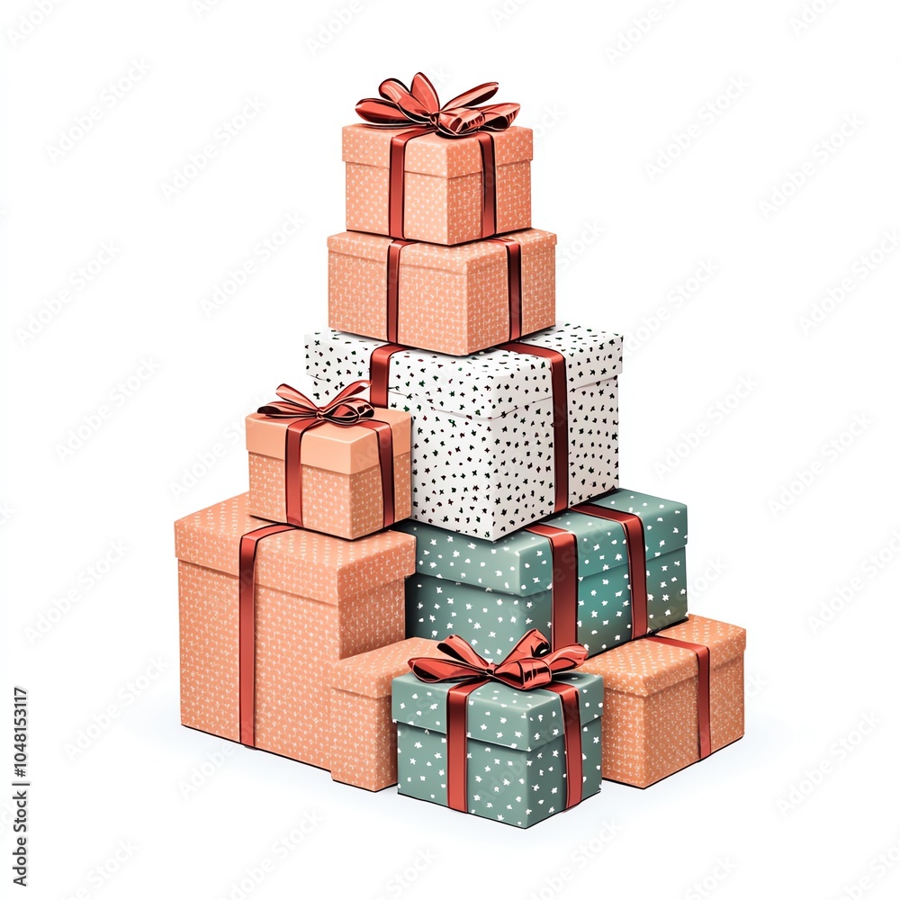 Fototapeta premium Colorful gift boxes stacked together