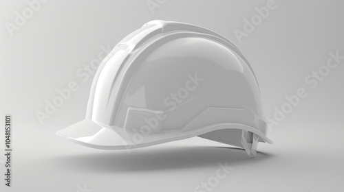 Minimalist 3D Hard Hat for Safety Area photo