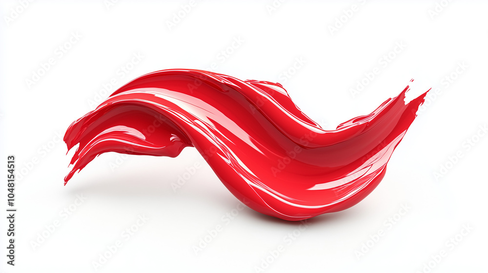 Smear of red makeup on white background Smear of red makeup on white background