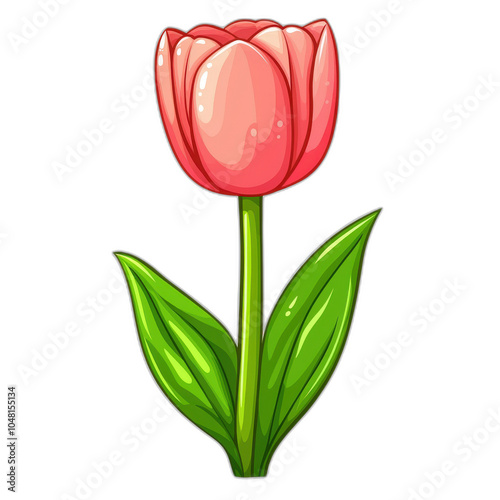 Pink Tulip Flower Illustration