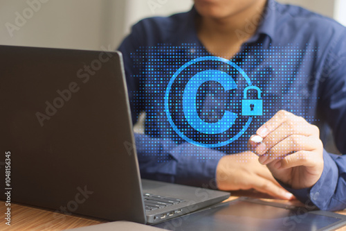 legal protection of digital intellectual property, copyright or patent concept,  safeguarding trademark and assets