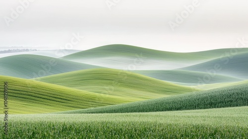 Serene Minimalist Landscape of Rolling Hills