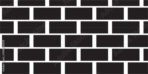 Abstract bathroom wall and floor brick wall texture background. black brick vector illustration texture of the wall with masonry Bricks laid in rows background.	
