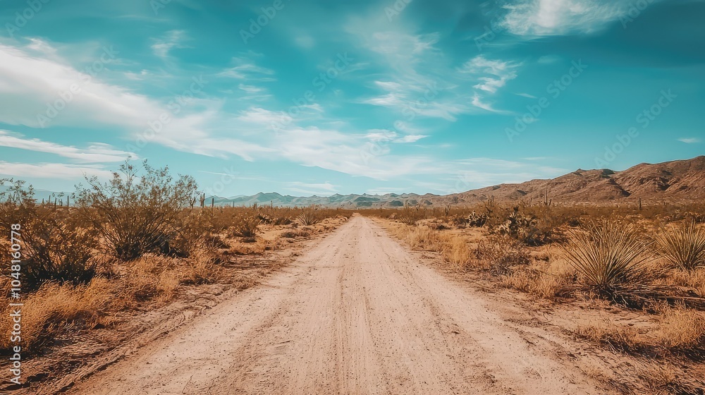 Dusty Trails in a Rustic Desert Landscape Dusty Trails in a Rustic Desert Landscape