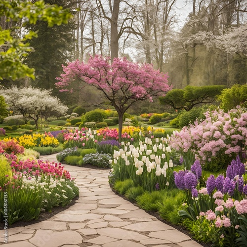 Garden tour vacation visiting beautiful springtime blooms, lifestyle spring activity vacation, floral exploration