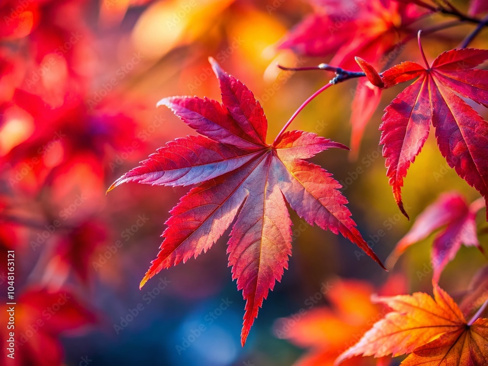 Autumn's Delicate Red Leaves in Macro Photography - Capturing Nature's Beauty Autumn's Delicate Red Leaves in Macro Photography - Capturing Nature's Beauty