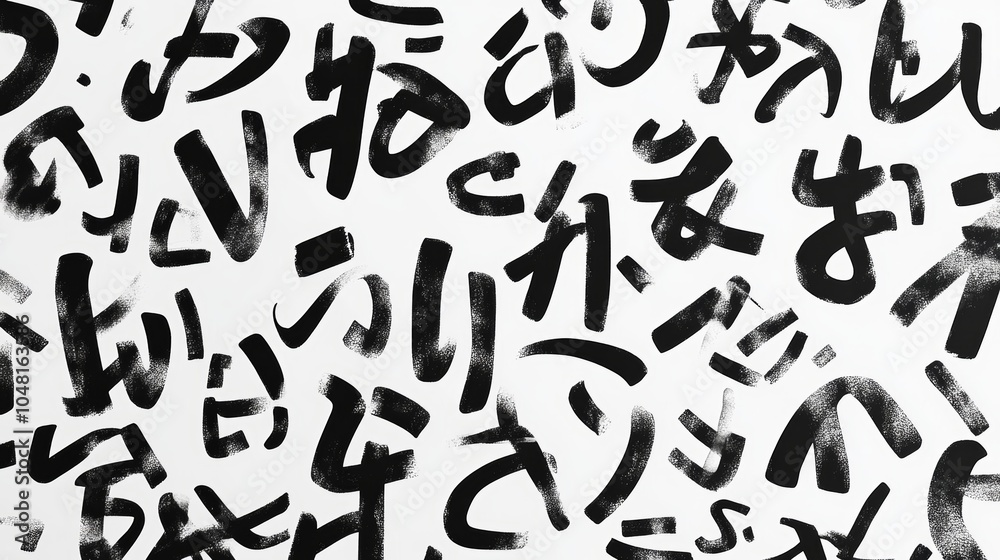 Abstract Japanese Kanji Calligraphy Pattern Background Abstract Japanese Kanji Calligraphy Pattern Background