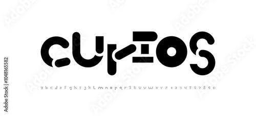 Quirky font, alphabet in the cartoon style, funny art letters and numbers, vector illustration 10EPS
