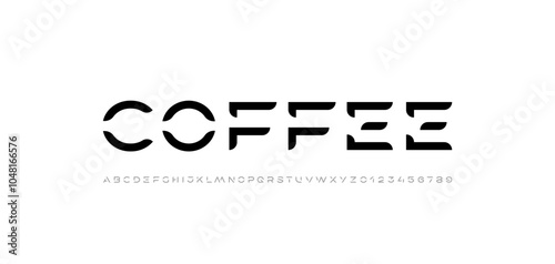 Technology font, digital cyber alphabet made future space style, bold letters A, B, C, D, E, F, G, H, I, J, K, L, M, N, O, P, Q, R, S, T, U, V, W, X, Y, Z and numerals 0, 1, 2, 3, 4, 5, 6, 7, 8, 9
