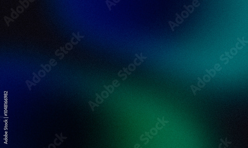 Elegant gradient texture background. Abstract dark black blue green color flow grainy, vibrant, glowing, noisy texture website header, cover, poster