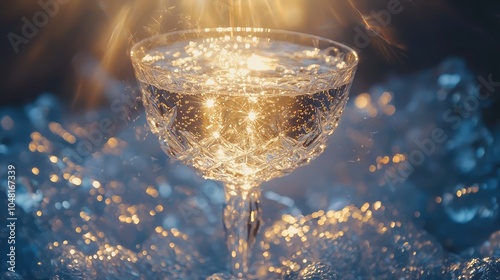 Elegant Chalice with Sparkling Water Reflections photo