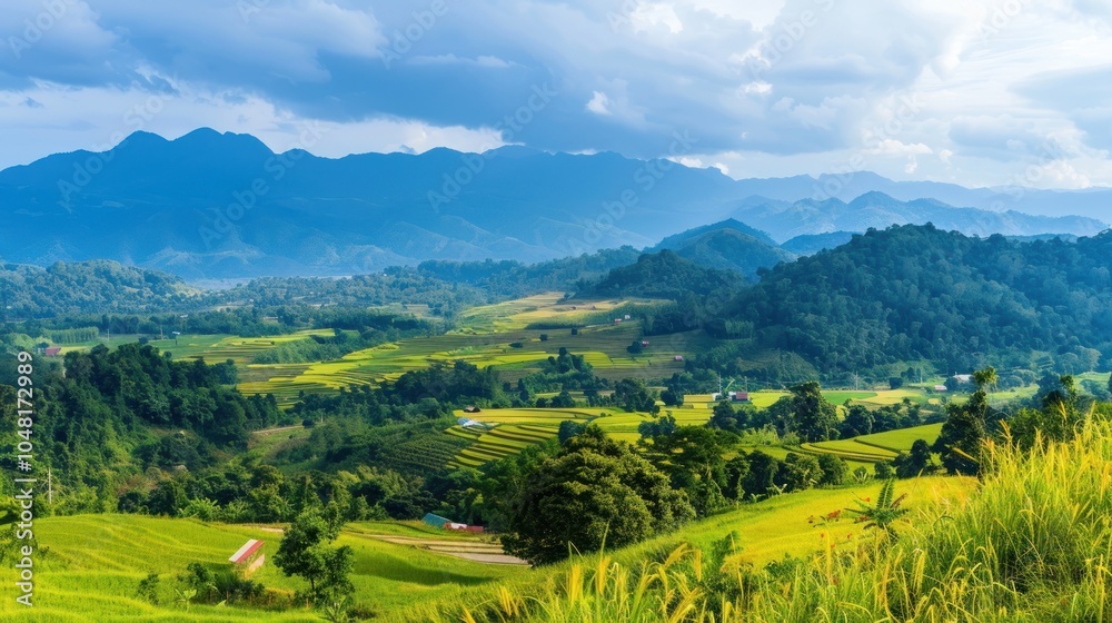 Obraz premium Tranquil Mountain Valley Landscape