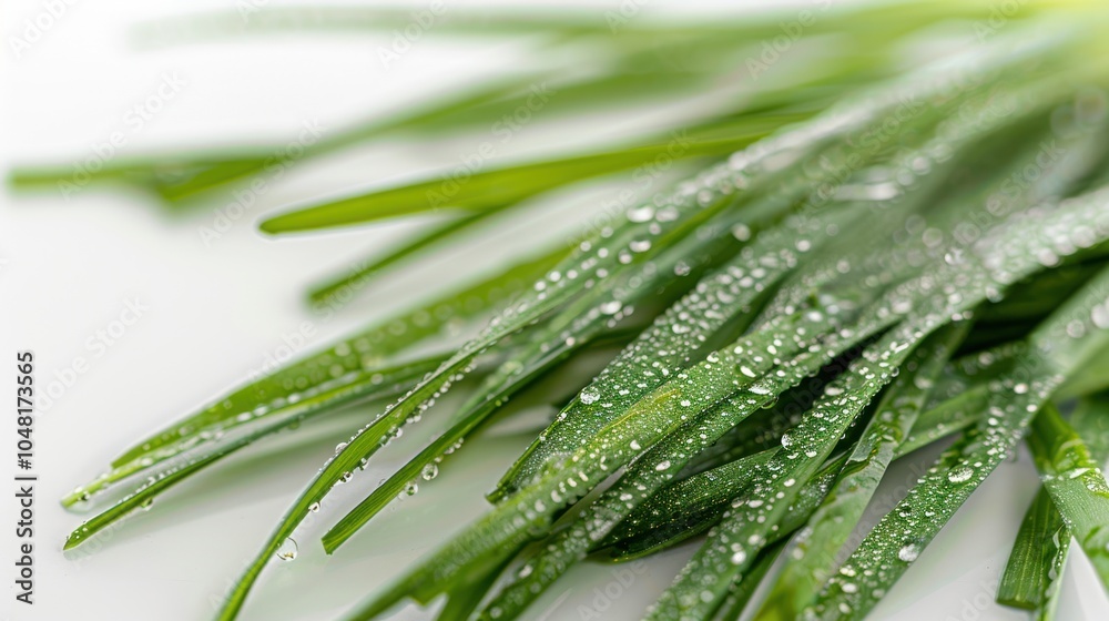 Close-up of Dew-Covered Green Grass Blades Close-up of Dew-Covered Green Grass Blades