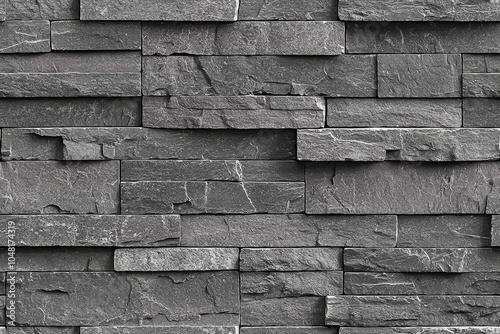 Grey slate stone wall texture, perfect for backgrounds and design projects. photo