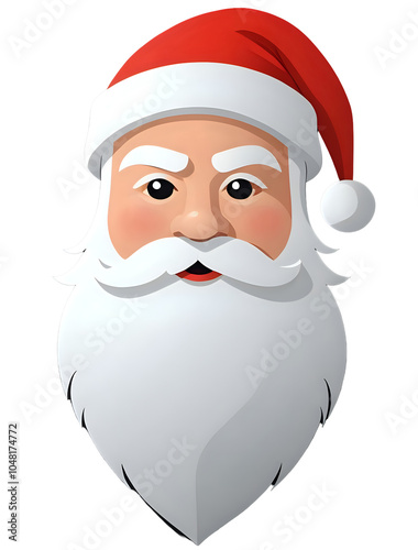Classic Santa Claus Portrait With Red Hat And Long White Beard Depicting The Joyful And Iconic Figure Of Christmas Transparent PNG