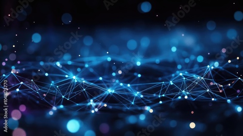 Wallpaper Mural Dark Blue and Purple Digital Background with Bokeh Effect Torontodigital.ca