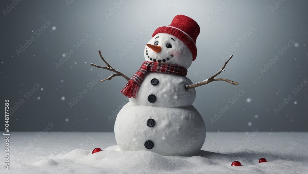 Fototapeta premium D Snowman isolated on white background