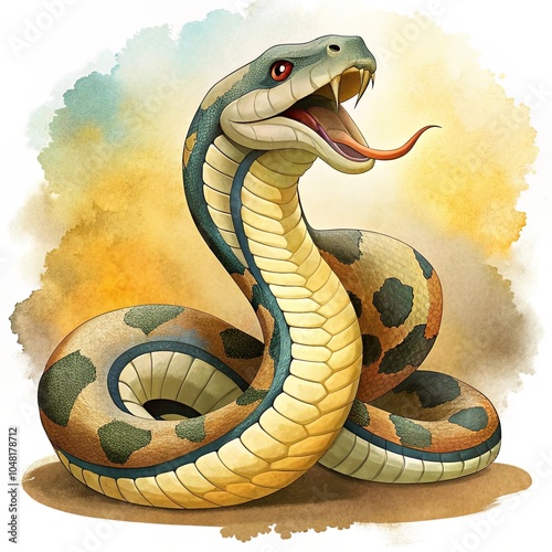 an anaconda retro illustration