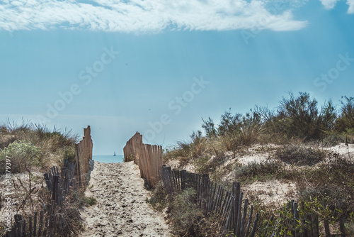 landscape with sky and clouds in the beach