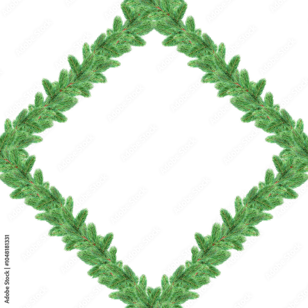 Fir tree branch geometric seamless pattern element. Christmas, New Year, winter ornamental decoration from fir tree branches element for festive design isolated on white background Fir tree branch geometric seamless pattern element. Christmas, New Year, winter ornamental decoration from fir tree branches element for festive design isolated on white background