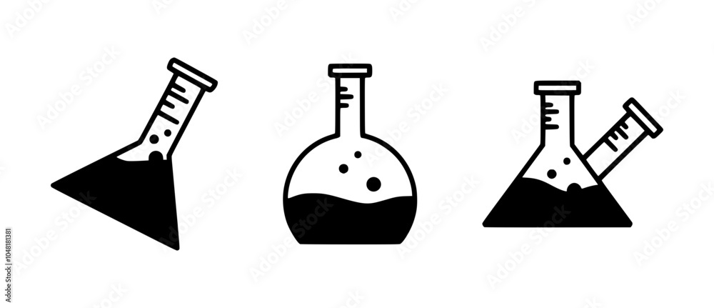 Obraz premium Test tube doodle icon