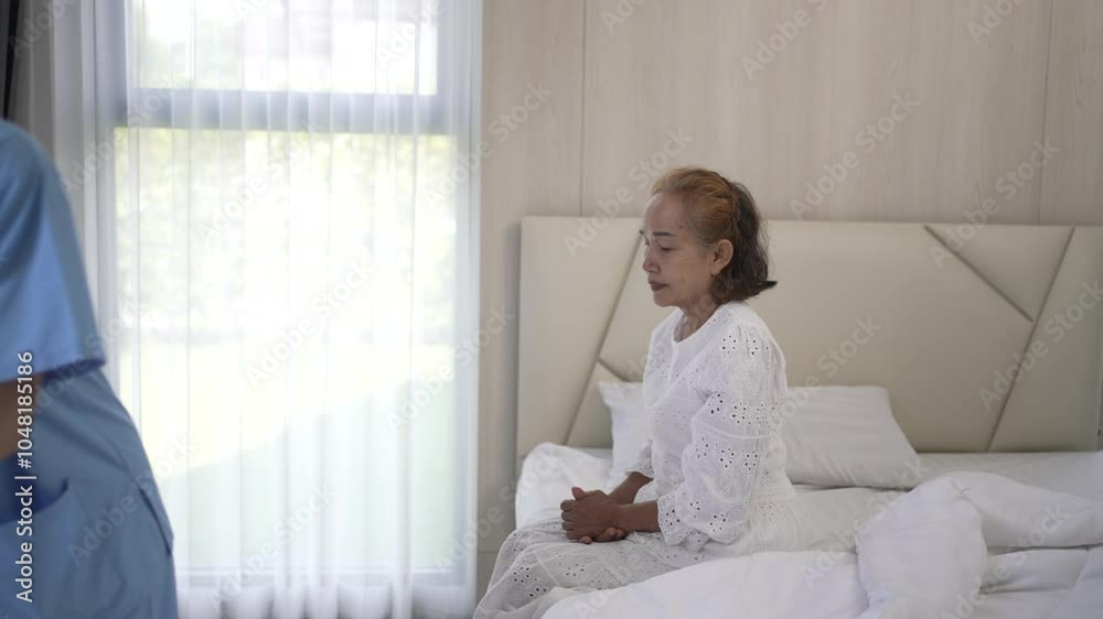 Nurse is take care senior woman at home. Using walker. Nurse is take care senior woman at home. Using walker.