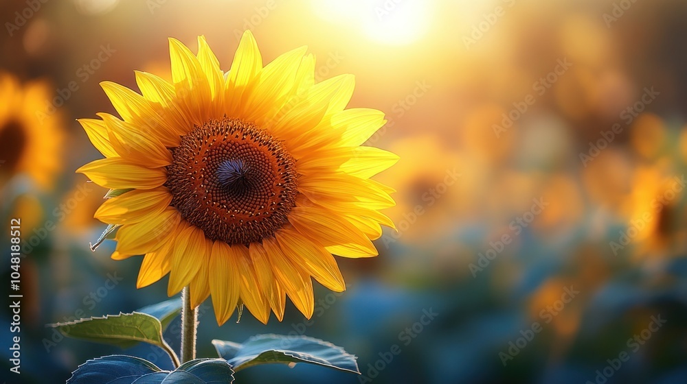 Fototapeta premium Golden Sunflower in a Field