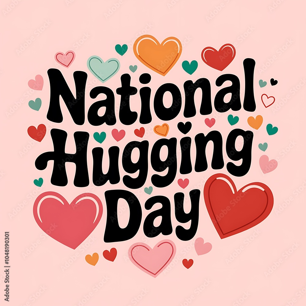 National Hugging Day Greeting with Hearts National Hugging Day Greeting with Hearts
