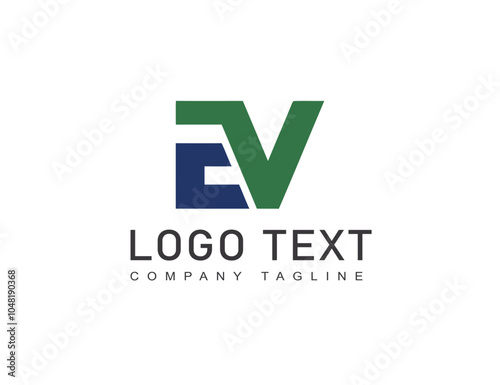 E V logo design template vector graphic branding element