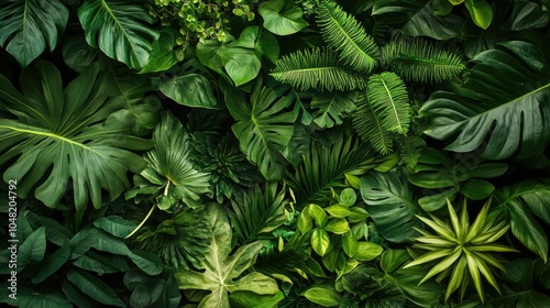 Forest floor with diverse plants growing in unison, representing nature balance