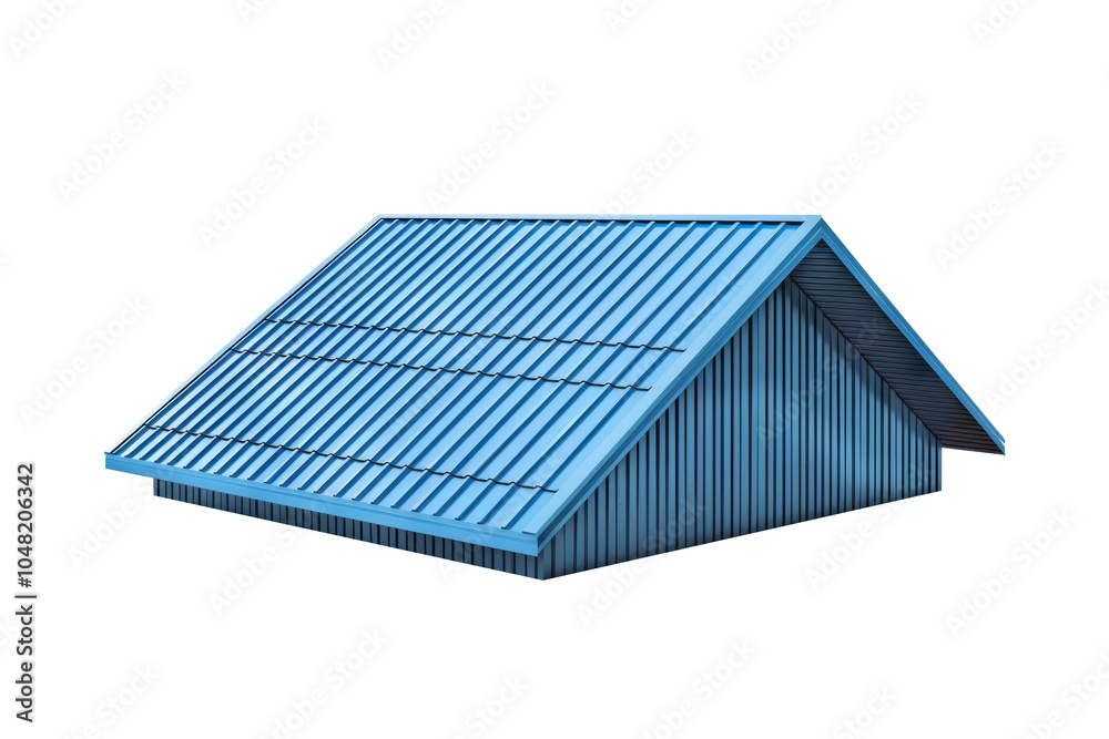 Blue metal roof sheet for building and housing, isolated on transparent background. Blue metal roof sheet for building and housing, isolated on transparent background.