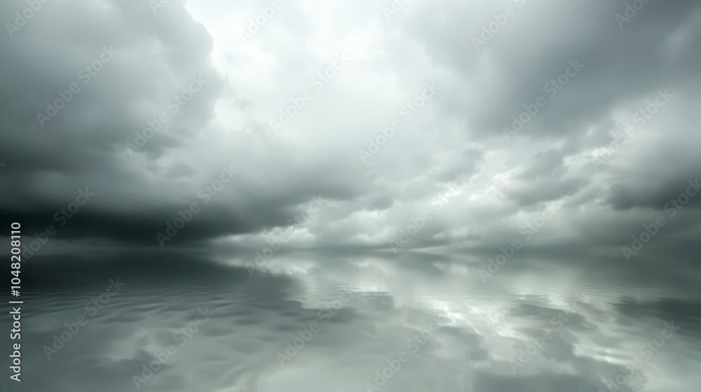 Stormy Sky Reflection in Tranquil Pond - A Contrast of Nature's Calm and Fury Stormy Sky Reflection in Tranquil Pond - A Contrast of Nature's Calm and Fury