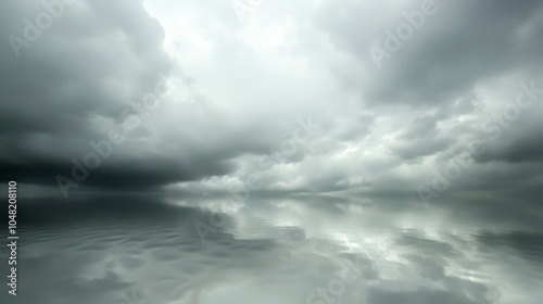 Stormy Sky Reflection in Tranquil Pond - A Contrast of Nature's Calm and Fury