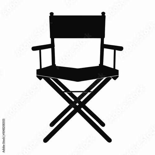 Foldable Chair,  Director Chair, Silhouette vector, Chair icon, Foldable Chair Clipart, Chair vector illustration