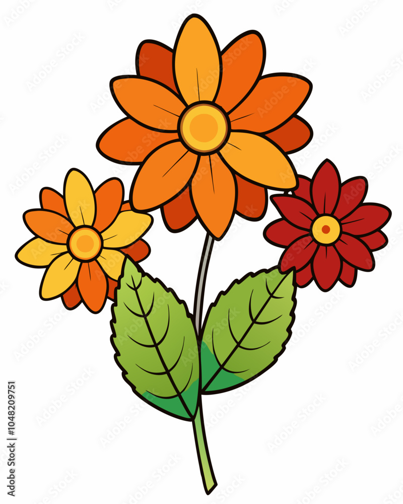autumn flowers on a white background