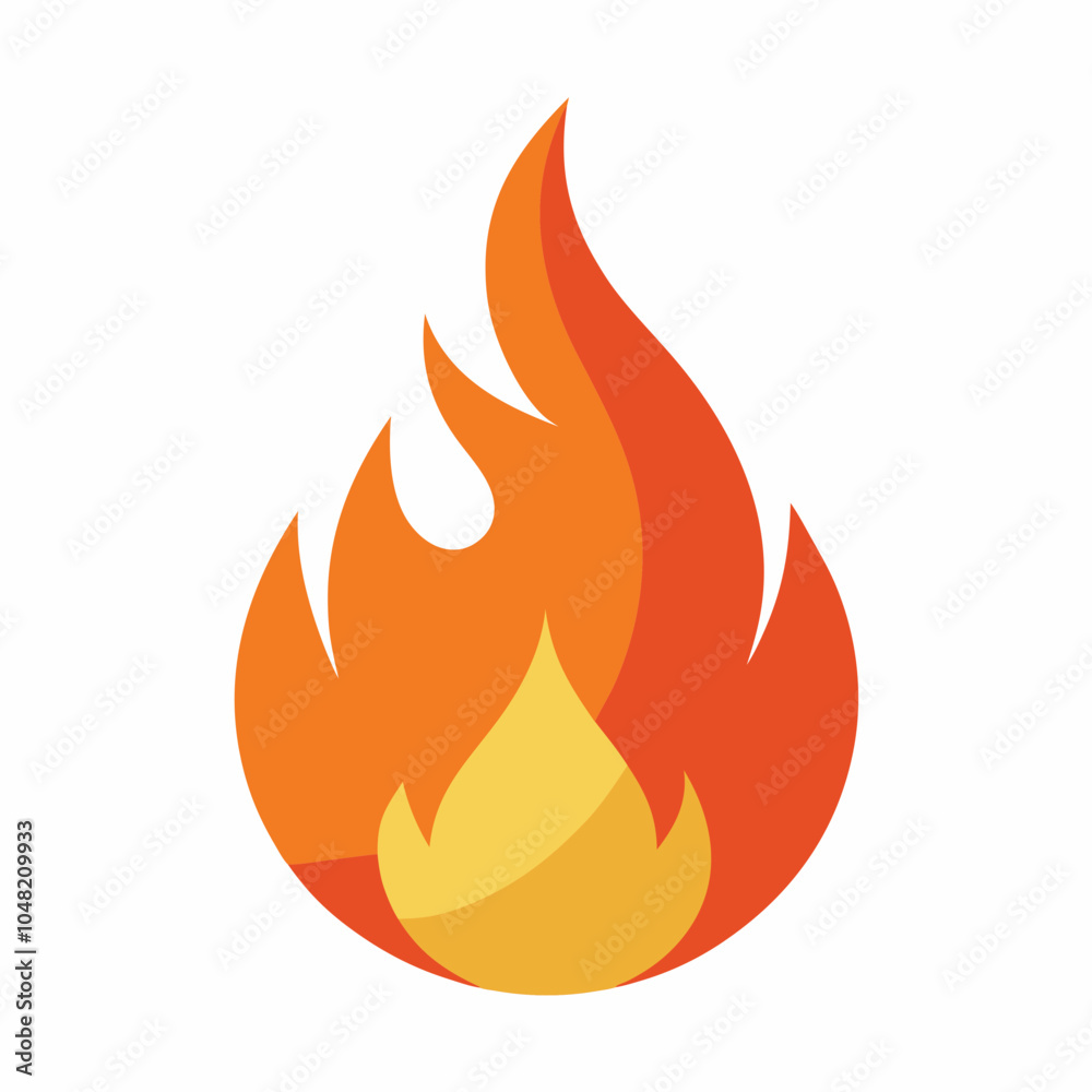 fire flame flat style icon on white background fire flame flat style icon on white background