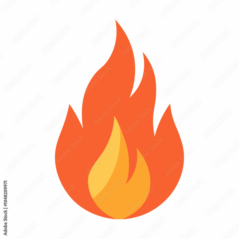 fire flame flat style icon on white background fire flame flat style icon on white background
