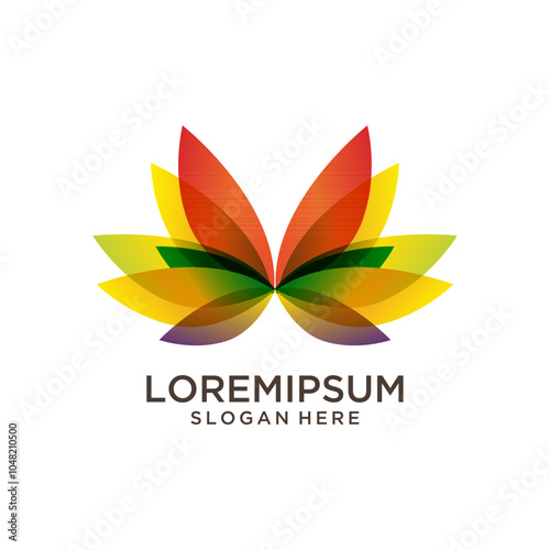 Colorful Lotus Flower Logo for Wellness and Nature Brands