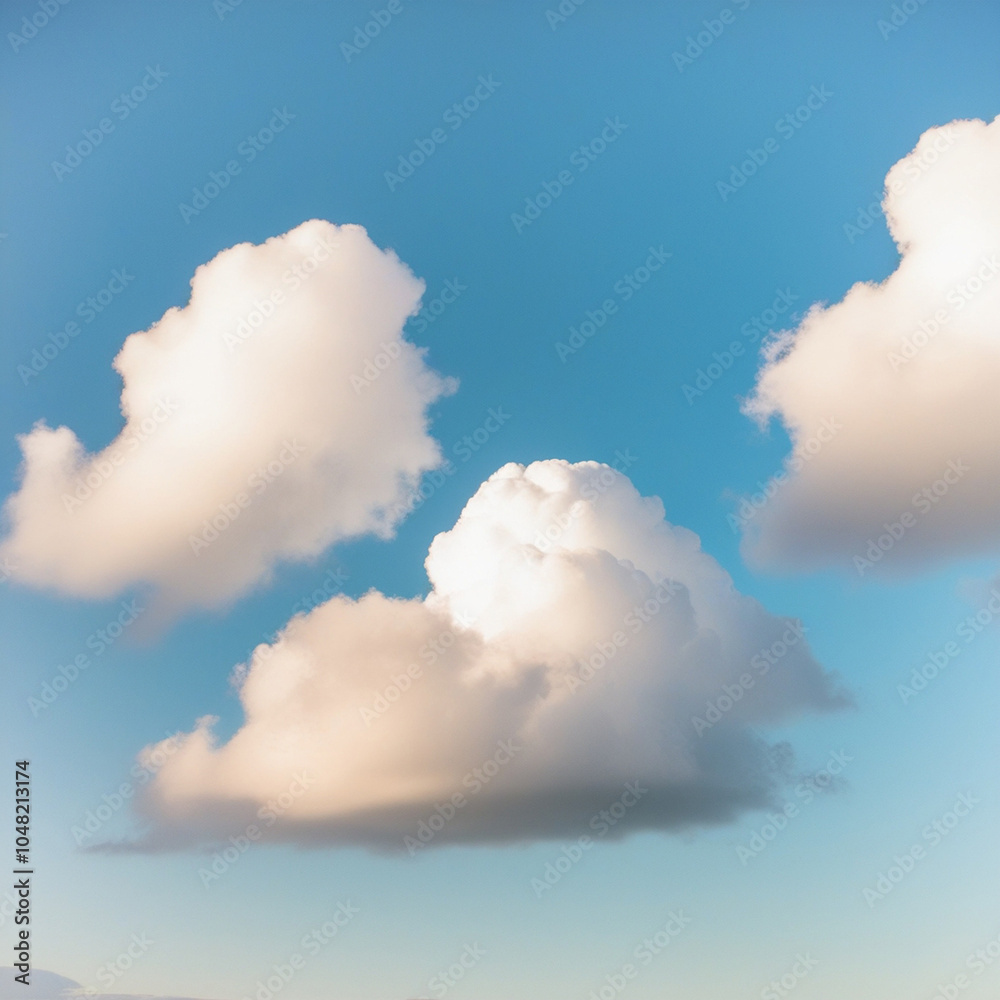 White Clouds Floating in a Clear Blue Sky, created by generative AI White Clouds Floating in a Clear Blue Sky, created by generative AI