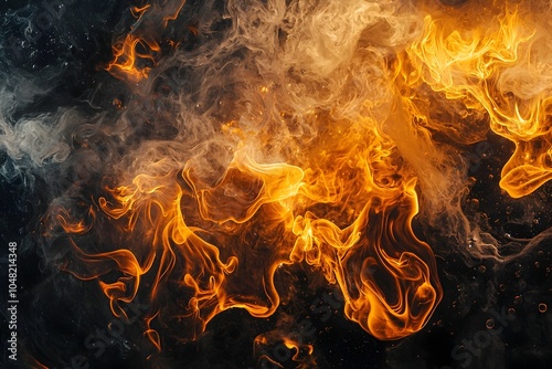 Dramatic Abstract Fire Flames Background Symbolizing Creativity and Raw Power of Nature