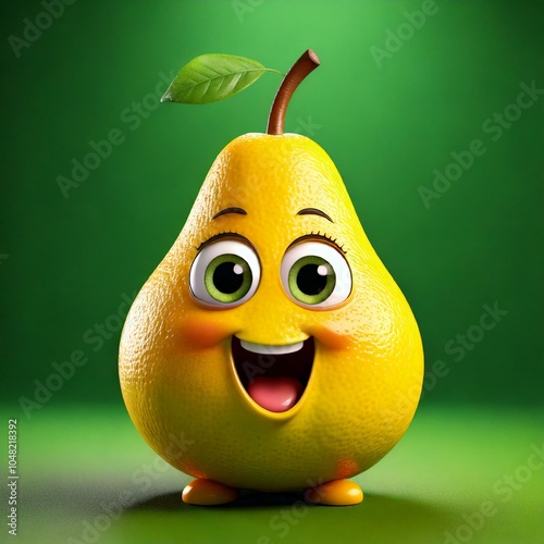 Cute Cartoon Happy Pear Fru...