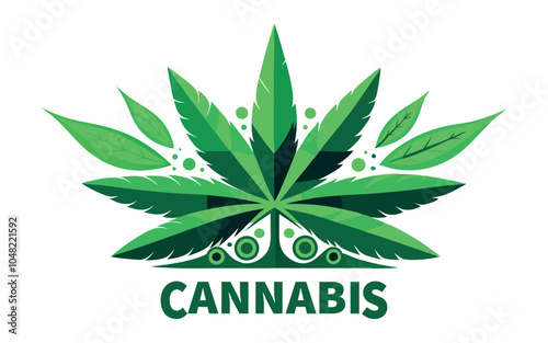 A simple and iconic logo featuring a green cannabis leaf, perfect for medical marijuana dispensaries, CBD products, or cannabis-related businesses.