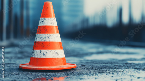 Macro View of a Traffic Cone with Unique Coloration