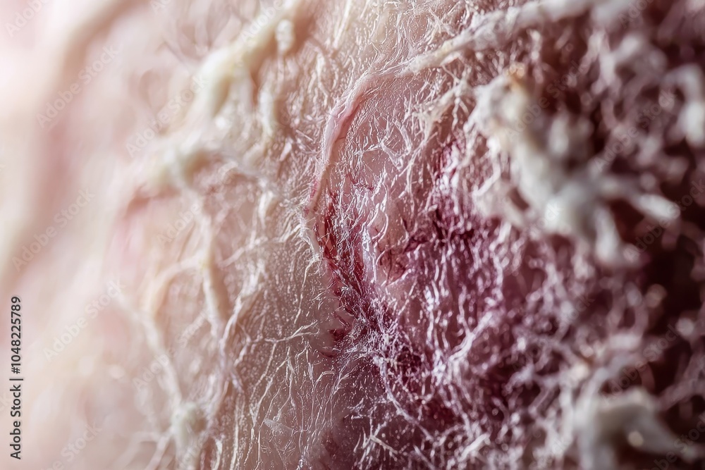 Obraz premium Close-Up View of Skin Scar Texture