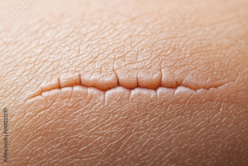 Macro Shot of a Skin Scar Revealing Unique Texture
